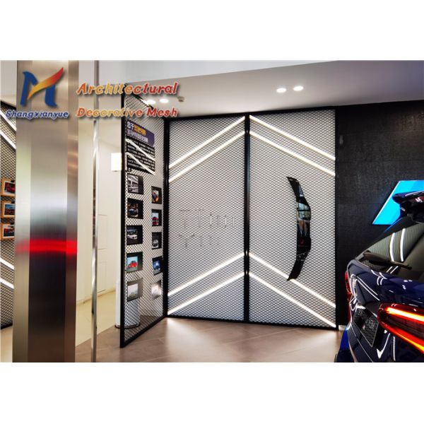 1.0mm Mild Steel Expanded Mesh Car 4s Shop Dividers Lacquered Black Frame