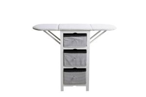 Practical Modern Wood Furniture Fabric Foldable Ironing Board Cabinet White