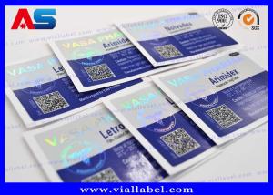 China CMYK Printing Holographic HCG Vial Label Thickness 50um 100 tablets label wholesale