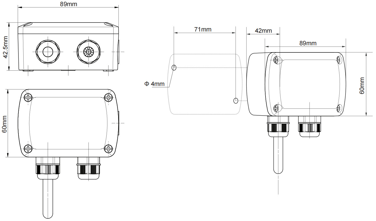 PT1000 White Temperature Sensor For Building System