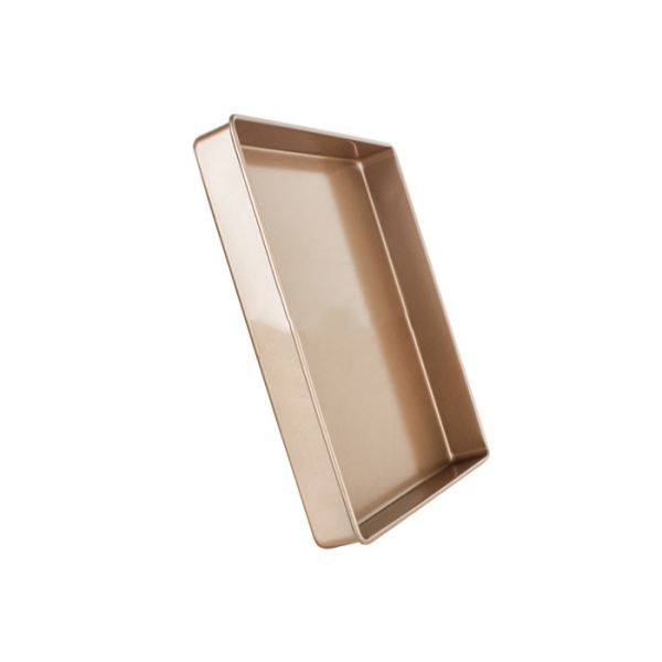 Aluminium Cake Mould Square Non Stick 1.5mm Square Baking Mold With Golden Coating