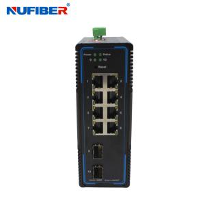 China Industrial Grade Managed Ethernet Switch 8 UTP 2 SFP Slot Din Rail Mount 24V on sale