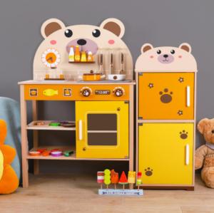 China Simulated Home Wooden Toy Set Stove Children Cooking  High Safety on sale