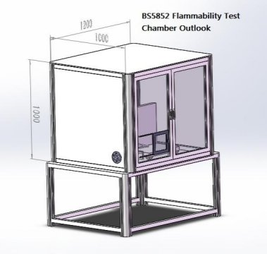 BS 5852/ EN 1021 Standard Flammability Tester with Stainless Steel Frame and 35mm Flame Height for Furniture Testing Equipment