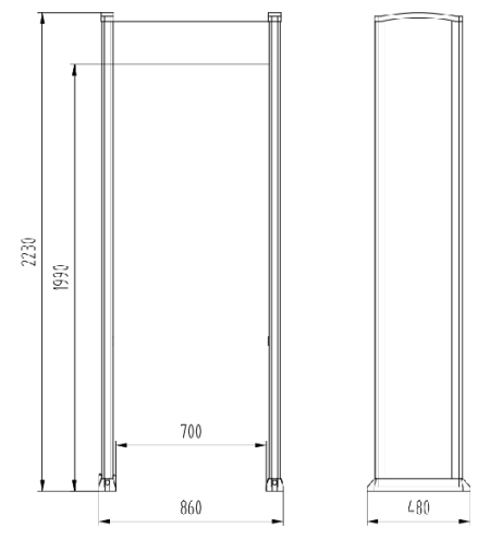 Temperature Measuring Walk Through Metal Detector