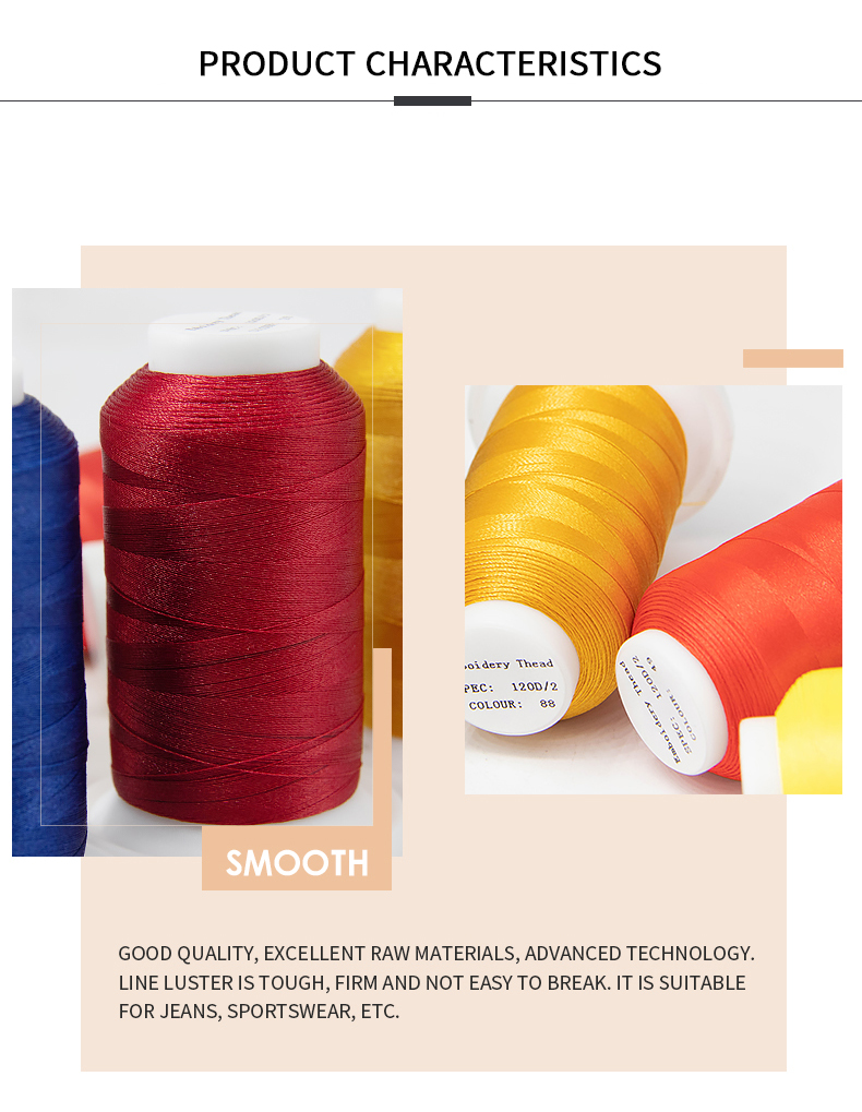 Machine Embroidery Thread 60wt 40wt Multicolor Polyester 120d/2 1000m for Embroidery
