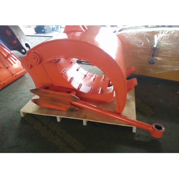 Q345B NM400 Excavator Thumb Grab Hitachi Orange Color 990Mm Bucket Width