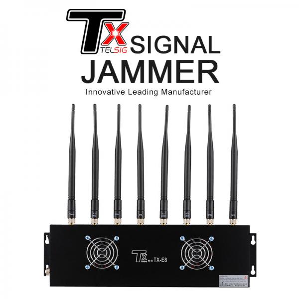 8 Antenna Desktop Gps Signal Blocker , Durable Alluminum Alloy Gsm Gps Jammer
