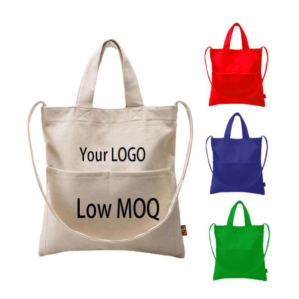 Quality Wholesales Customized Logo Large Capacity Durable Reusable Girls Printed Pattern Cotton Canvas Tote Shopping Bag for sale