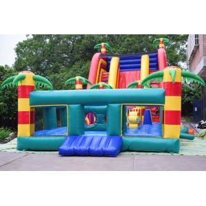 Customized Giant Inflatable Palm Tree Slides Inflatable Bouncy Castle With