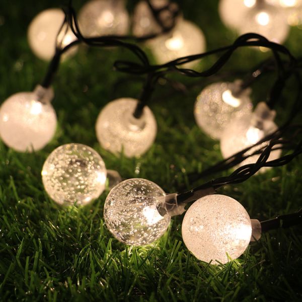 50LED Warm White Solar Bubble Ball Led Lights Waterproof Heat Resistant
