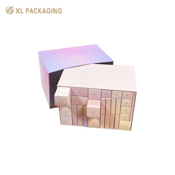 Quality 24 Drawers Custom Advent Calendar Box Gift Stationery Card Paper Advent Calendar Box for sale