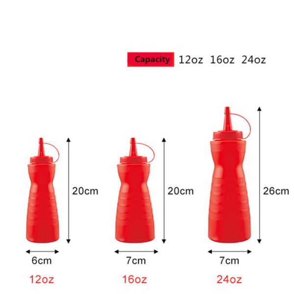 LDPE Squeezy Empty Condiment Bottles 500ml Sauce Bottles With Flip Top Cap