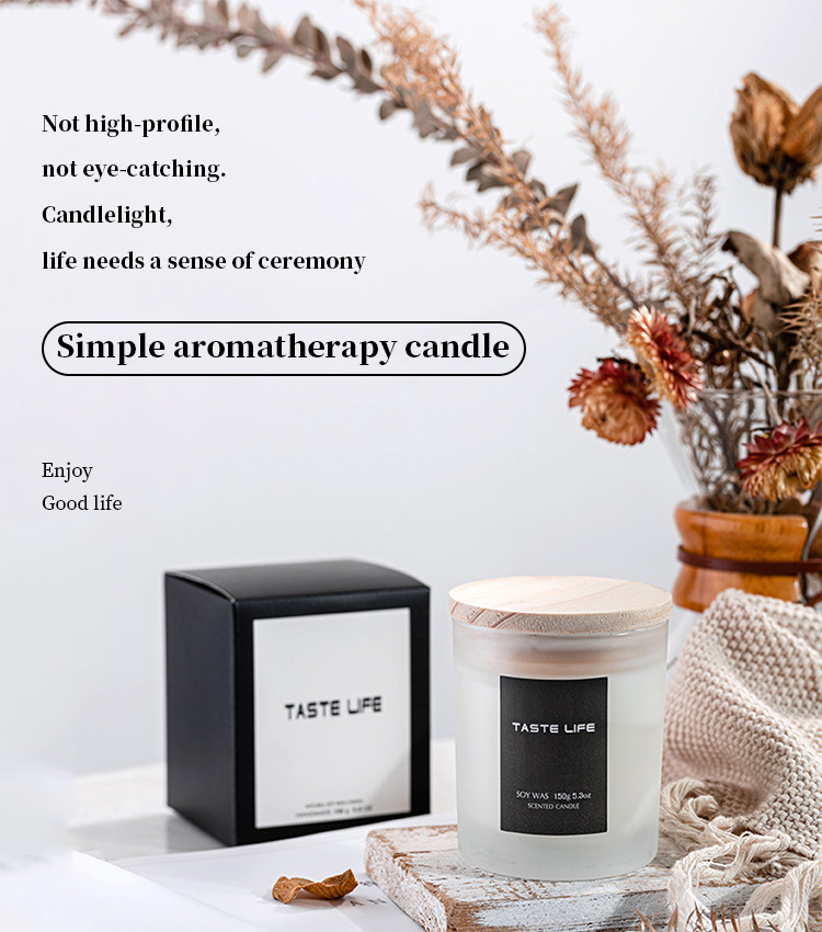 Home Birthday Wedding Atmosphere Luxury Glass Soy Wax Glass Jar Scented Candles With Lid