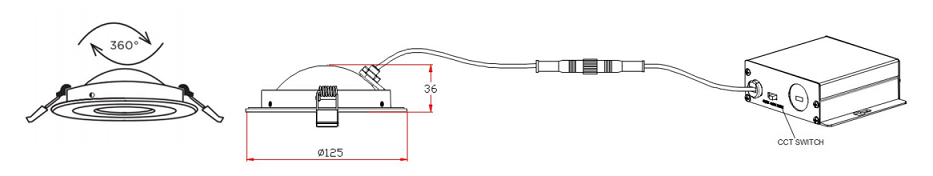 FCC Certified Tilt LED Recessed Downlights 5CCT CRI 80 Heat Resistant
