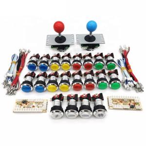 China Arcade Game DIY Parts Kit Zero Delay USB Encoder to PC + 8Way Sanwa Joystick + Chrome illuminated push Button kit for Ma wholesale