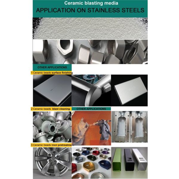 B100 Ceramic Blasting Media Bead For Stainless Steels Sandblast Surface Finish
