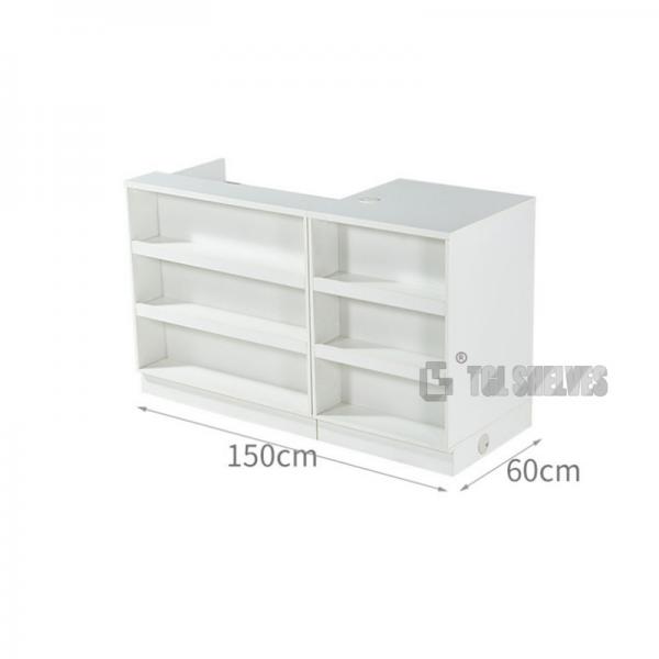 60cm width Retail Check Out Counter , ODM Store Cashier Counter 90cm height