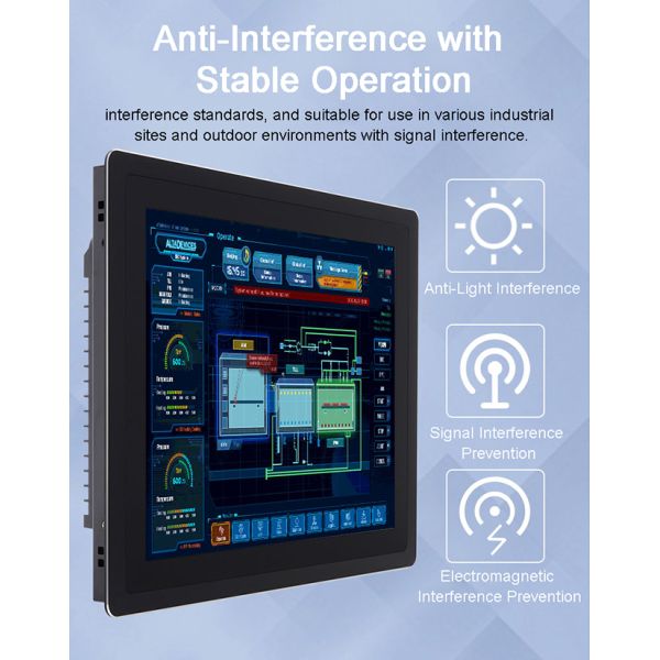 19 inch Wide Working Temperature IP65 Aluminium case HD LCD Open Frame Embedded Integrated Touchscreen All-in-one Fanless PC