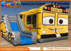 China Customized Interactive Inflatable Bouncer Slide School Bus Shaped wholesale