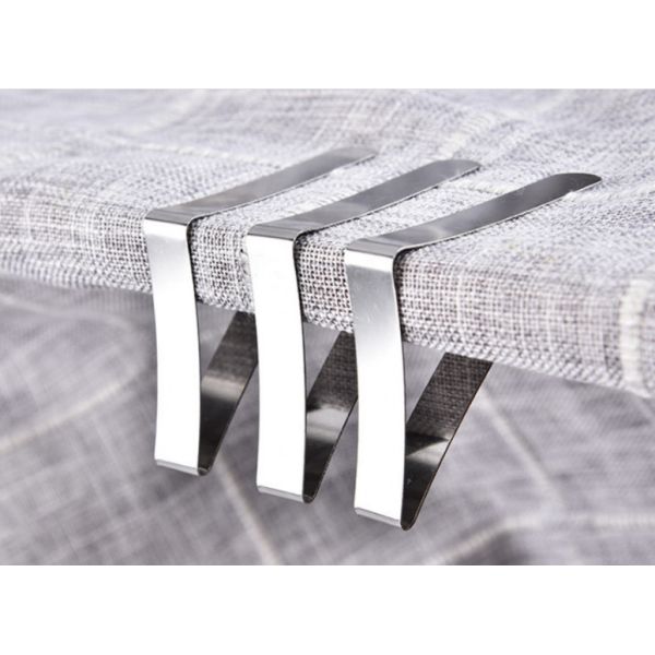 Kitchen Tools Gadgets Adjustable 5cm Stainless Steel 18/8 Table Cover Clamp