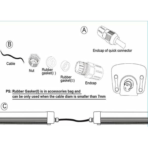 4000K 5000K LED Tri Proof Light 90 Watt 5500K For Wet Environments Durable