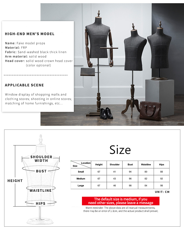 Fashion half body mannequins Abstract Dummy Torso Clothes Display male mannequin for display mannequin adjustable