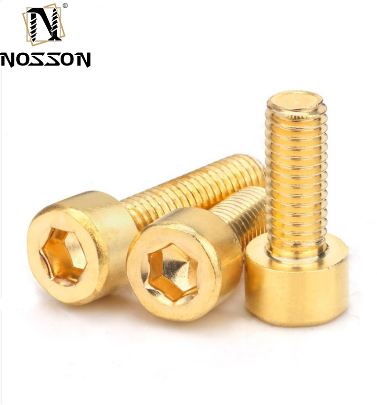 Highly Durable Custom Threads Brass Micro Hexagon Socket Head Screw with Plain Finish and ROUND Head Style