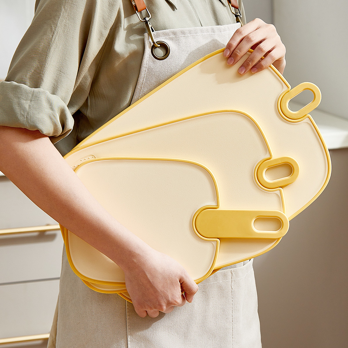 3 Colors 3 Sizes Plastic chopping Double Side Reversible Antibacterial Cutting Board With grinding area & Deep Drip Juice Groove