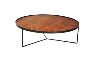 Modern Design Steel Frame Coffee Table Round Rust Resistance