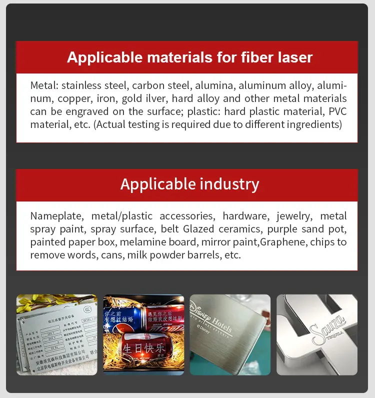 Fiber Laser Marking Machine Desktop MAX Raycus JPT 20W 30W 50W With Rotary Axis
