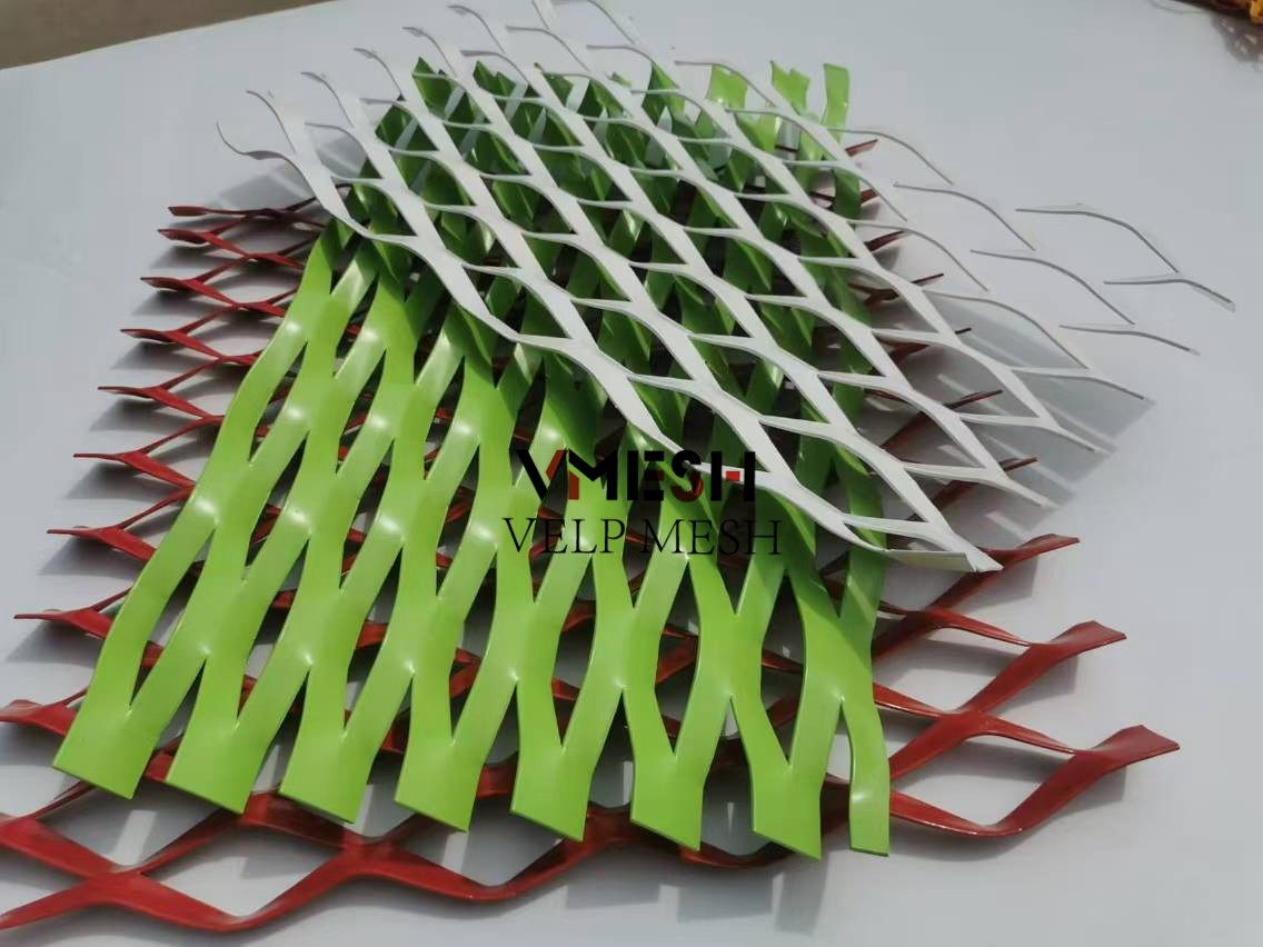 Architectural Facade Design Cladding PVDF Decorative Aluminum Expanded Mesh