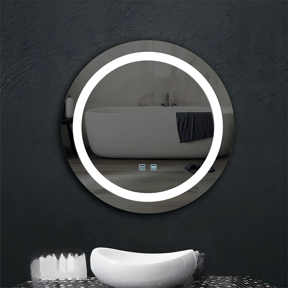 Modern Design Illuminated Infinity Round LED Light Mirror for Smart Fitness Bath Room