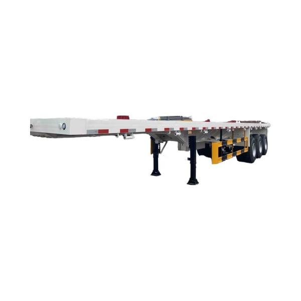 Quality 100T Maximum Load Capacity Steel Material Flatbed Semi-Trailer for Container Transport for sale
