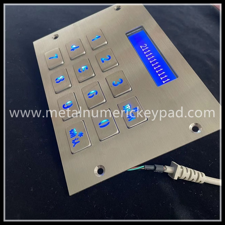 304 Grade USB PS2 R232 Stainless Steel Keypad Digital Illuminated LED Display