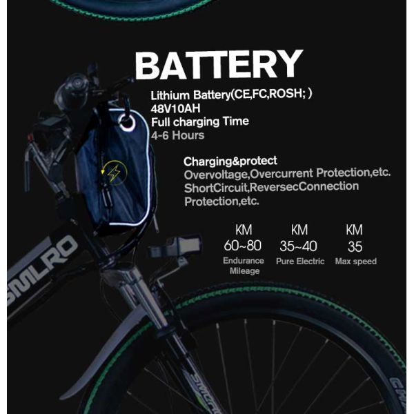 White 26 Inch Folding Electric Bike 350W 48V 10AH 35 Km/H Max Speed