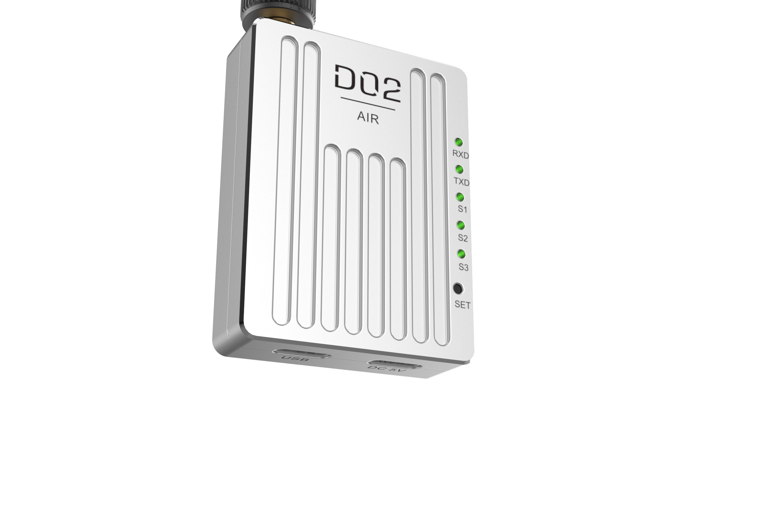 D02 data link has three frequency bands and supports point-to-multi, relay and point-to-multi modes with 30km range.