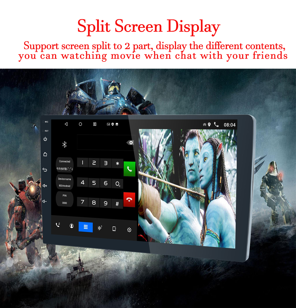 Universal Radio Stereo Audio Head Unit 9 Inch 2 Din Double Din Car DVD Player with Bluetooth
