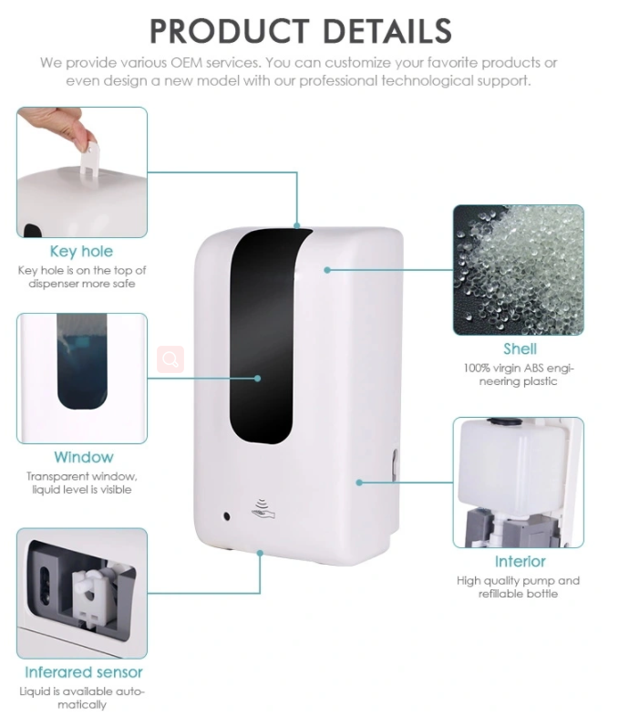Foam 1000ml Touchless Automatic Hand Sanitizer Dispenser