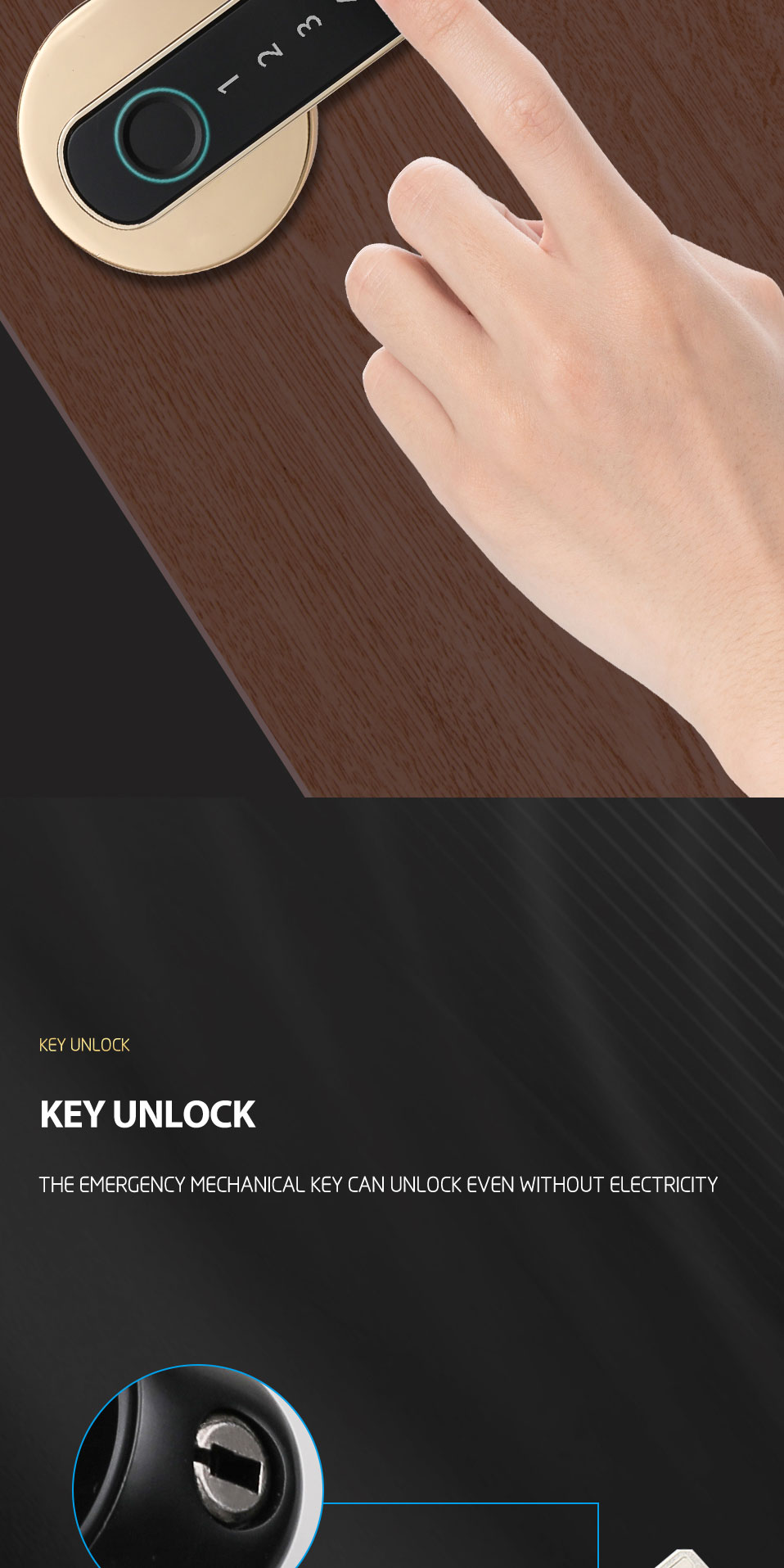 S604L Fingerprint Door Locks Tuya Smart Lock Door Thickness 35mm-55mm