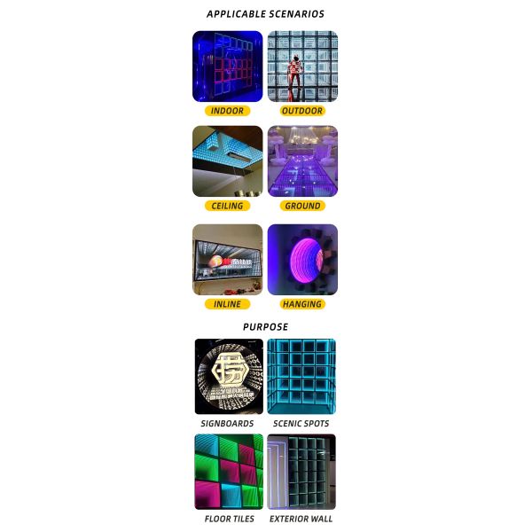 LED Strips Light Source Delicate 3D Hologram Technology Projector for Abyss Mirror Sheet