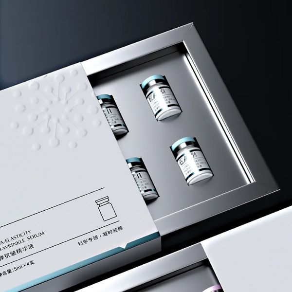 Custom Print Logo Peptide Vials Cosmetic Packaging Box with Labels