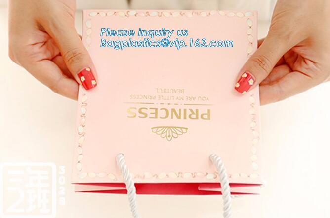 Customized Cut Printed Coated Paper Shopping Bag with Matt Lamination,rope handle custom logo printed white paper bag
