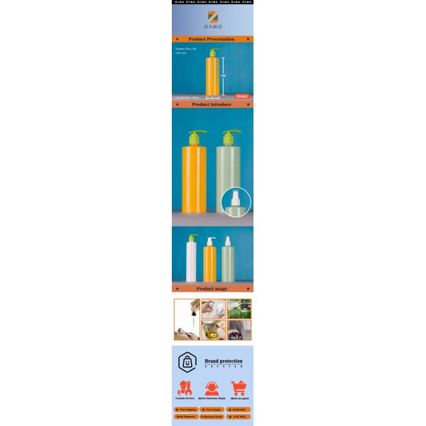 550ML Yellow Shampoo Conditioner, Body Wash Refillable Shower Bottles with Pumps