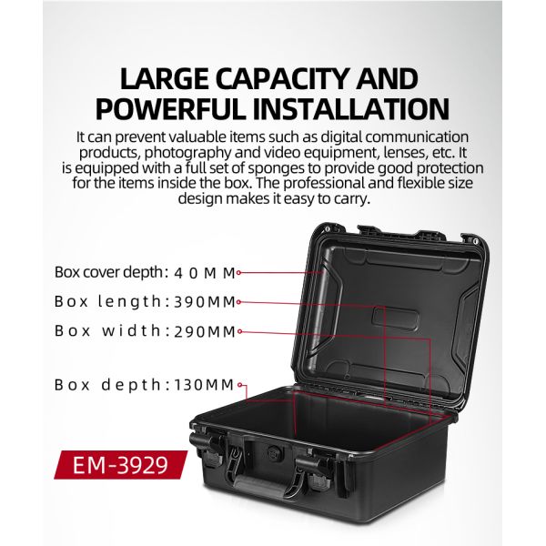 Multifunctional IP67 Waterproof Hard Case with 304 Stainless Steel Chain and Dust Proof Protection for Industrial Use