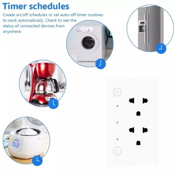 Oem Customized Mobile Phone Remote Timing Control Wifi Smart Surge Protector Wireless Multi Plug Socket