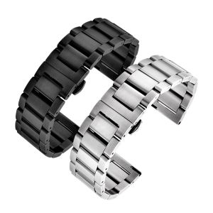 China Luxury 22mm Stainless Watch Strap Gold Rose Gold Black Silver wholesale