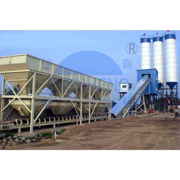 HZS90 Belt Type Concrete Batching Plant, Automatic Concrete Batching Plant