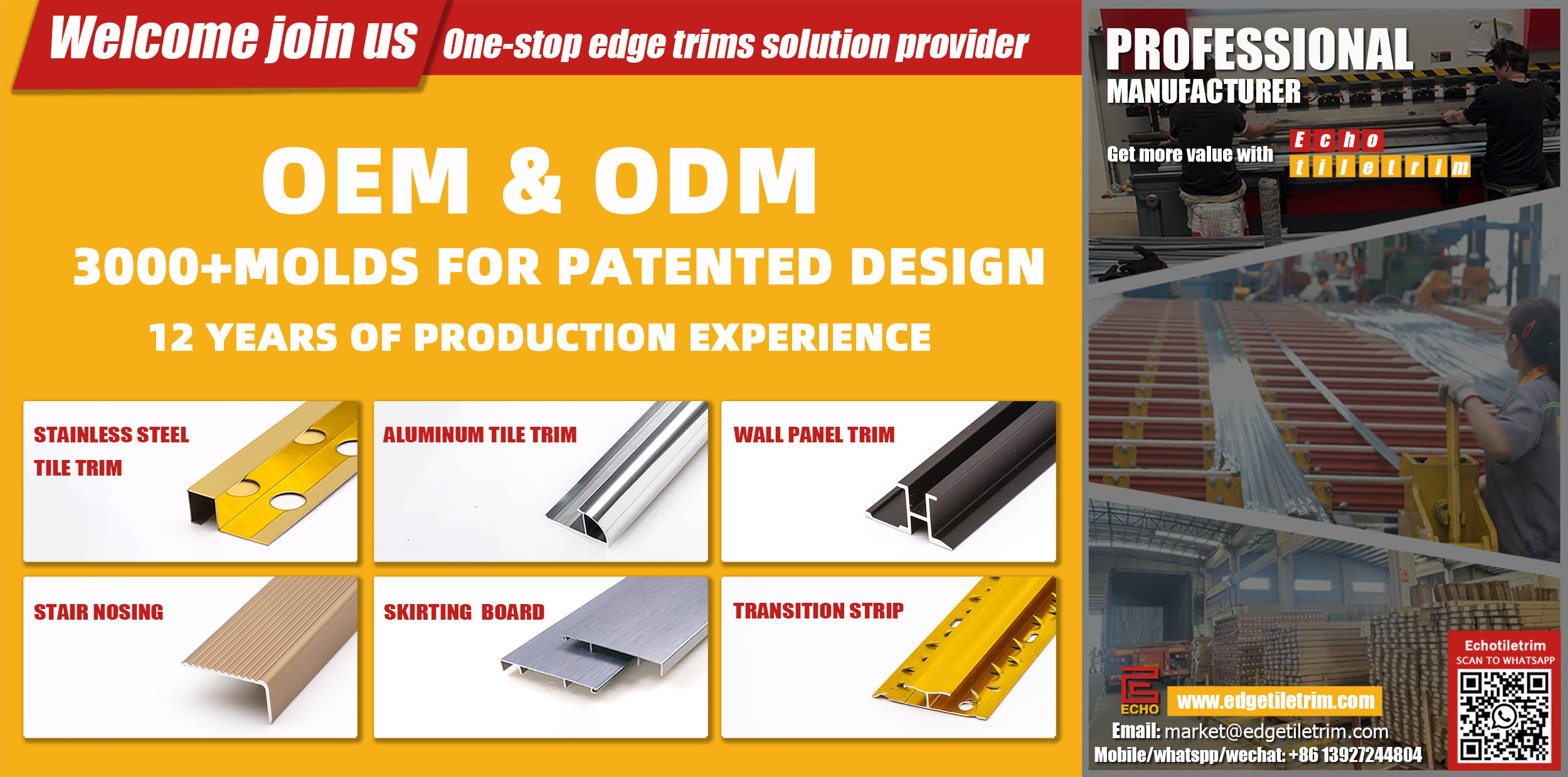 tile trim supplier and manufacturer