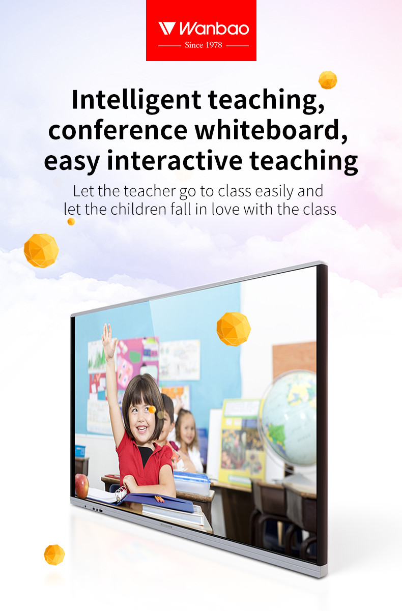 All In One LCD Interactive Whiteboard 86 Inch Teaching Use 4K Display Touch